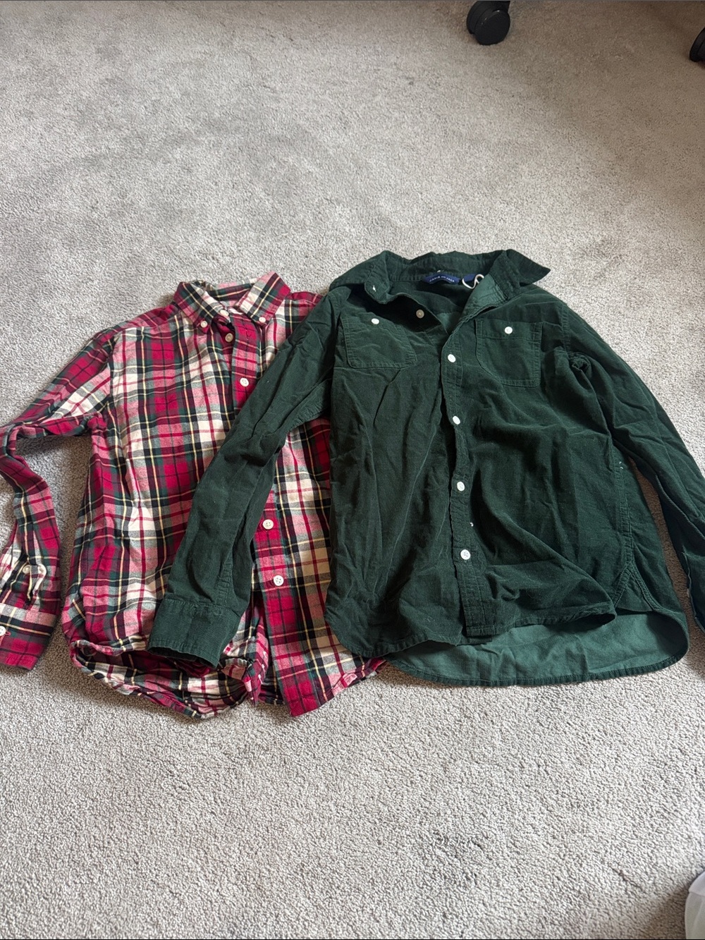 Green Corduroy Button-Up Shirt - Men